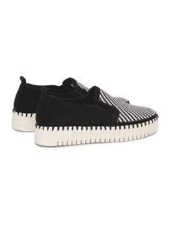 Ilse Jacobsen Halbschuhe^Leder-Slipper in Schwarz/ Creme