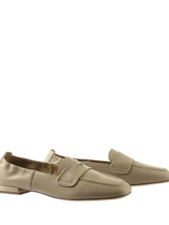 Högl Halbschuhe^Leder-Slipper "Liu" in Taupe