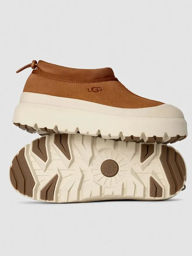 Leder-Slipper "Tasman Weather" in Hellbraun/ Creme>UGG Best