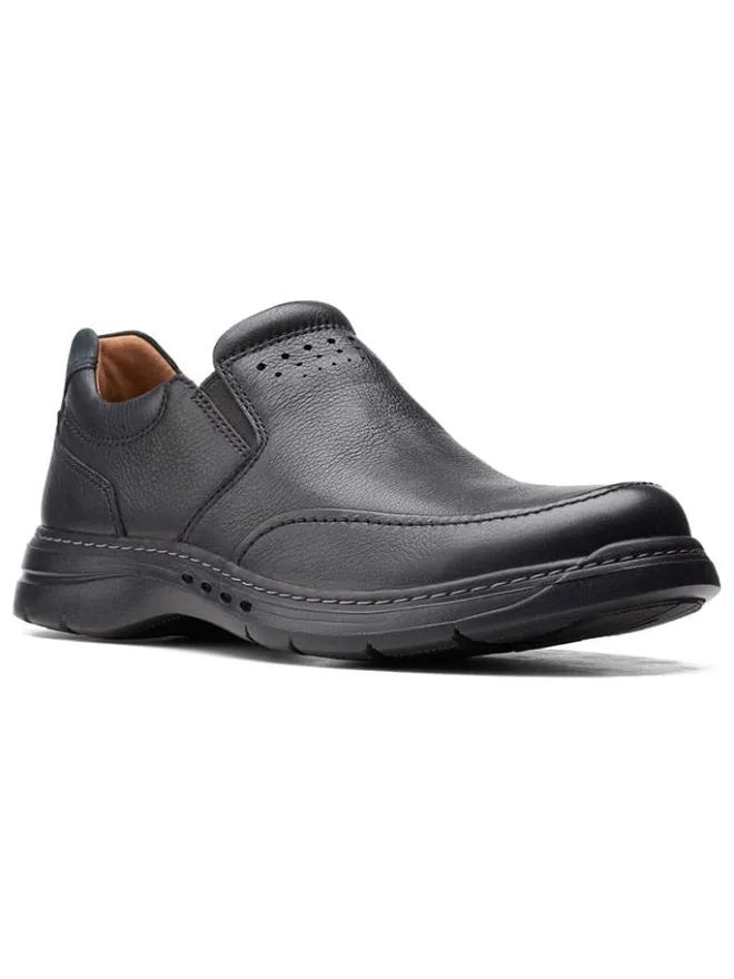 Clarks Halbschuhe^Leder-Slipper "Un Brawley" in Schwarz