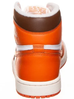 Leder-Sneaker ''1 Retro High'' in Weiß/ Orange><noscript><img width=