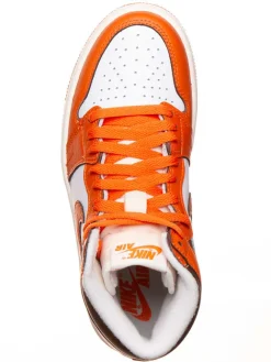Leder-Sneaker ''1 Retro High'' in Weiß/ Orange><noscript><img width=