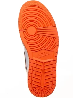 Leder-Sneaker ''1 Retro High'' in Weiß/ Orange><noscript><img width=