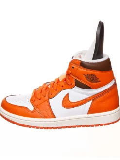 Leder-Sneaker ''1 Retro High'' in Weiß/ Orange><noscript><img width=
