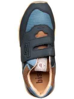 Leder-Sneakers in Dunkelblau/ Hellblau><noscript><img width=