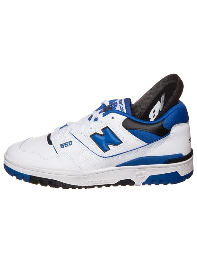 Leder-Sneakers "550" in Weiß/ Blau>New Balance Online