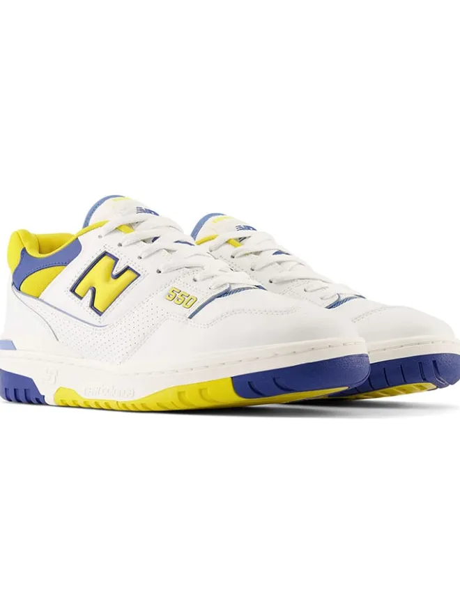 New Balance Sneakers^Leder-Sneakers "550" in Weiß/ Gelb