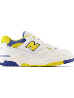 New Balance Sneakers^Leder-Sneakers "550" in Weiß/ Gelb