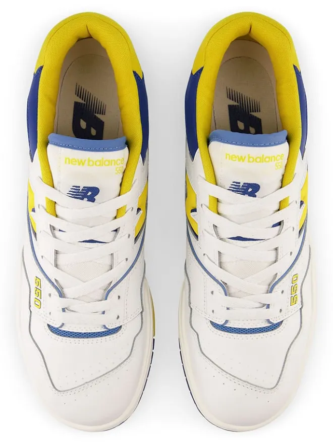 New Balance Sneakers^Leder-Sneakers "550" in Weiß/ Gelb
