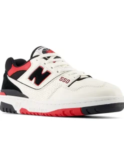 Leder-Sneakers "550" in Weiß/ Rot>New Balance