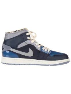 Nike Sneakers^Leder-Sneakers "1 Mid SE Craft" in Dunkelblau/ Grau