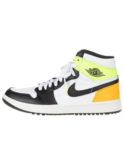 Leder-Sneakers "1 Retro High Golf" in Gelb/ Schwarz/ Weiß>Nike Best