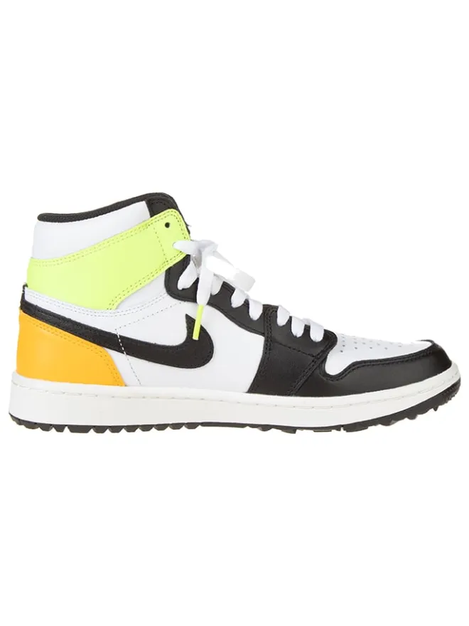 Leder-Sneakers "1 Retro High Golf" in Gelb/ Schwarz/ Weiß>Nike Best