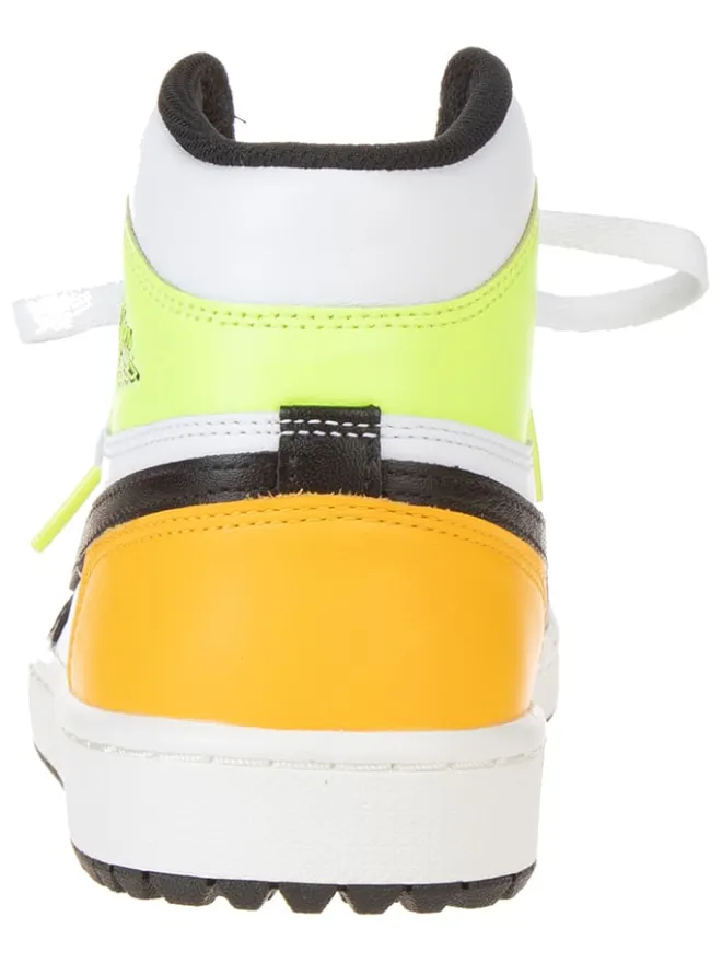 Leder-Sneakers "1 Retro High Golf" in Gelb/ Schwarz/ Weiß>Nike Best