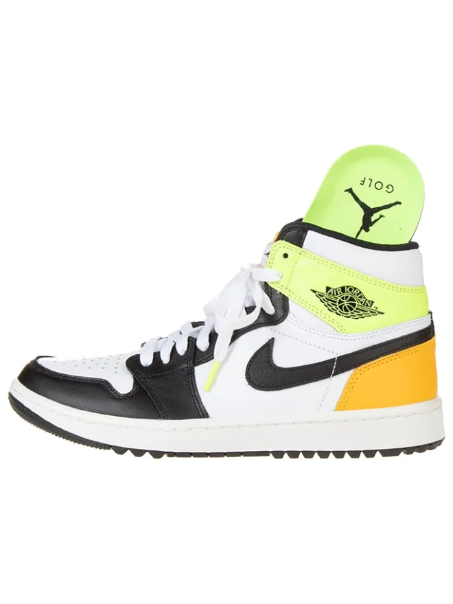 Leder-Sneakers "1 Retro High Golf" in Gelb/ Schwarz/ Weiß>Nike Best