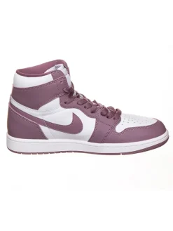 Leder-Sneakers "Air Jordan 1 Retro High" in Weiß/ Lila>Nike Hot