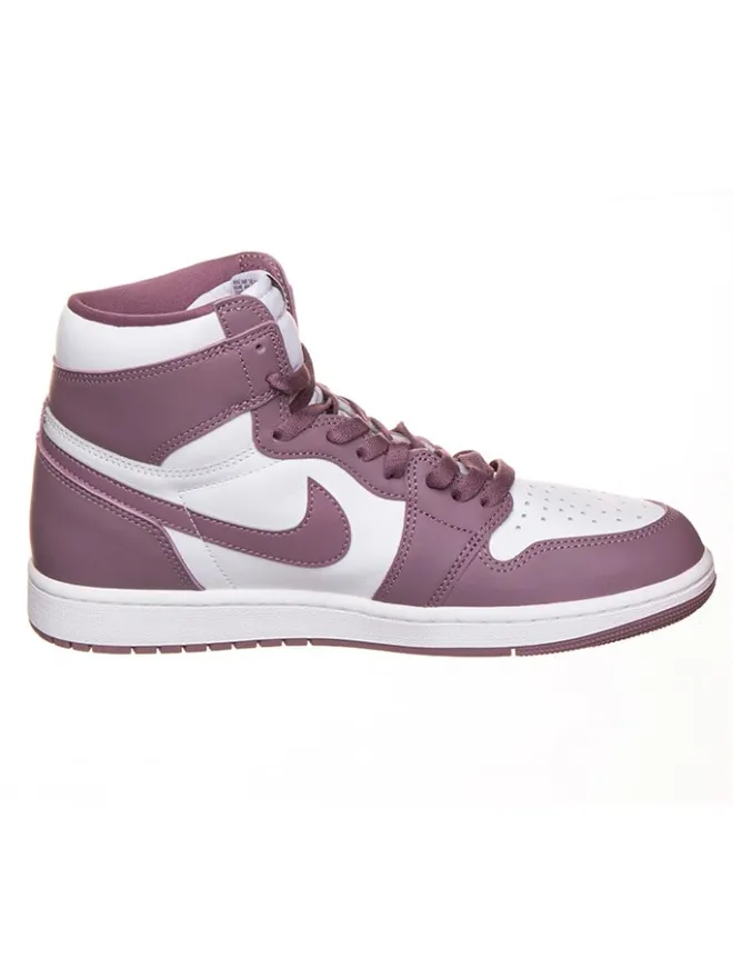 Leder-Sneakers "Air Jordan 1 Retro High" in Weiß/ Lila>Nike Hot