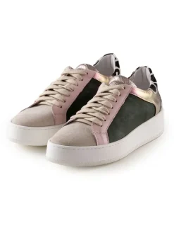 Anna Morellini Sneakers^Leder-Sneakers "Antilina" in Beige/ Grün/ Rosa