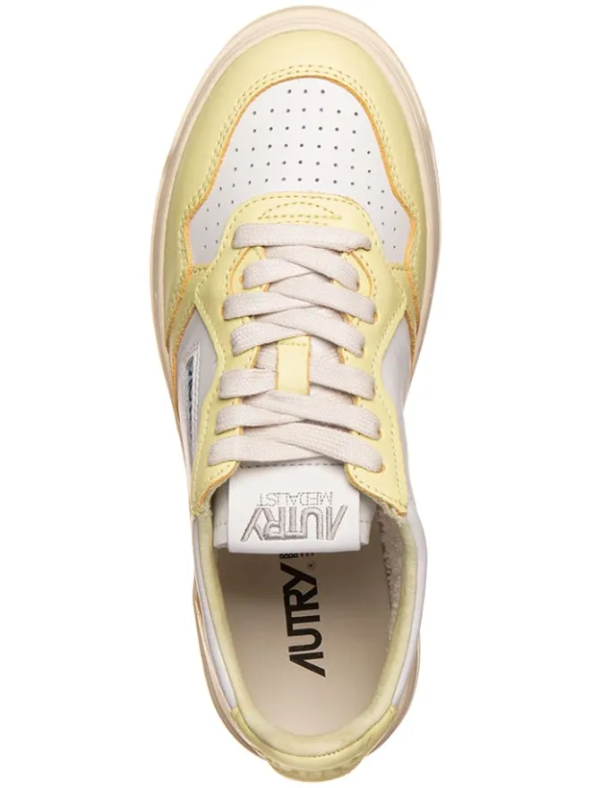 Leder-Sneakers "" in Weiß/ Gelb>AUTRY Discount