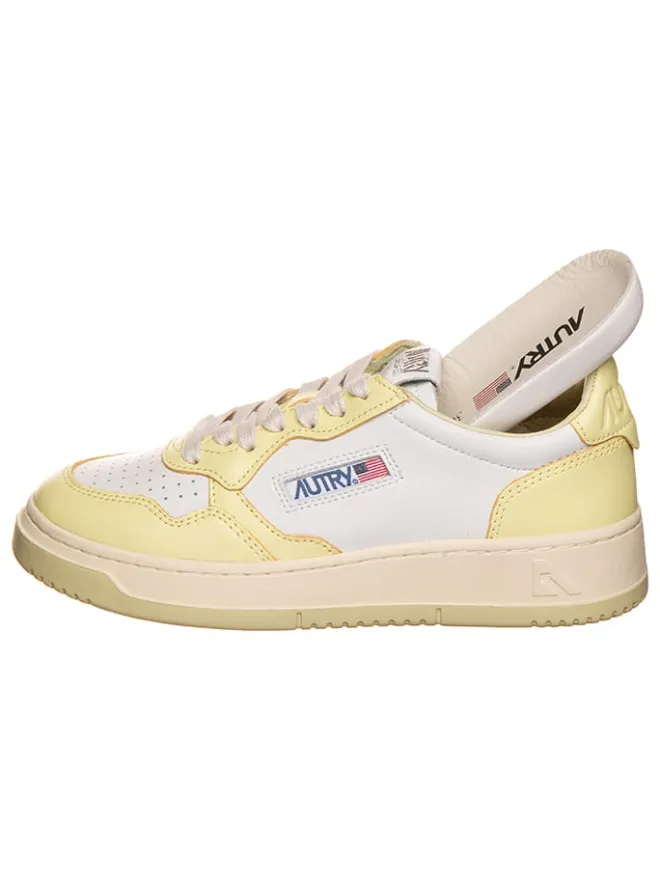 Leder-Sneakers "" in Weiß/ Gelb>AUTRY Discount