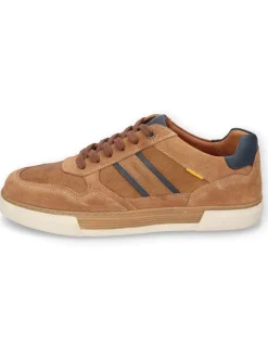 Camel Active Schnürschuhe^Leder-Sneakers "Bayland" in Hellbraun/ Dunkelblau