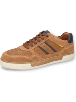 Camel Active Schnürschuhe^Leder-Sneakers "Bayland" in Hellbraun/ Dunkelblau