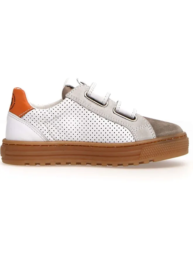Naturino Sneakers·Sneakers Low^Leder-Sneakers "Blitz" in Weiß/ Braun/ Orange