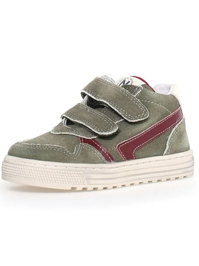 Naturino Sneakers·Sneakers High^Leder-Sneakers "Ceonia" in Khaki/ Rot