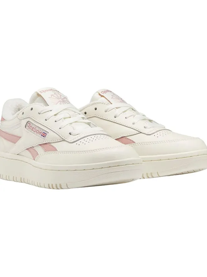 Leder-Sneakers "Club C Double" in Weiß/ Rosa>Reebok