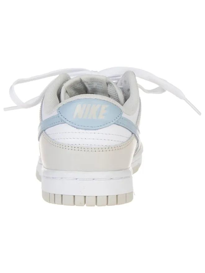 Leder-Sneakers "Dunk Low" in Weiß/ Grau/ Hellblau>Nike Outlet