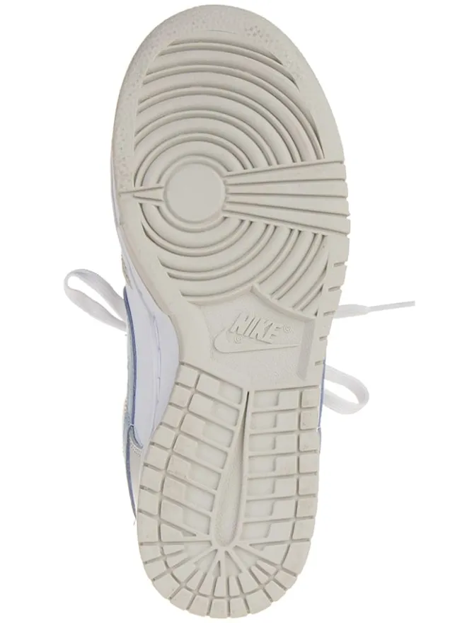Leder-Sneakers "Dunk Low" in Weiß/ Grau/ Hellblau>Nike Outlet