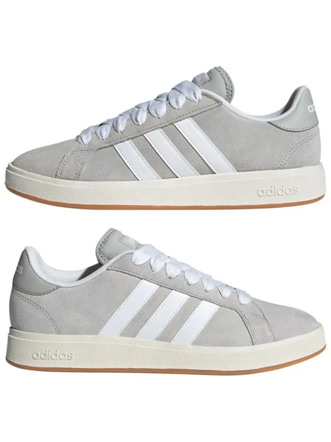 adidas Sneakers^Leder-Sneakers "Grand Court Base" in Grau/ Weiß