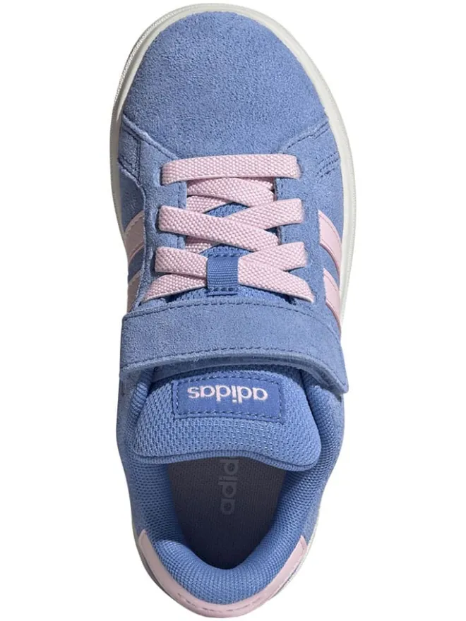 Leder-Sneakers "Grand Court 00s" in Hellblau/ Rosa>adidas