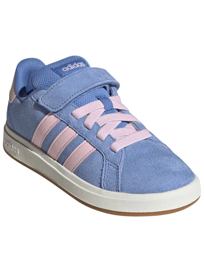 Leder-Sneakers "Grand Court 00s" in Hellblau/ Rosa>adidas