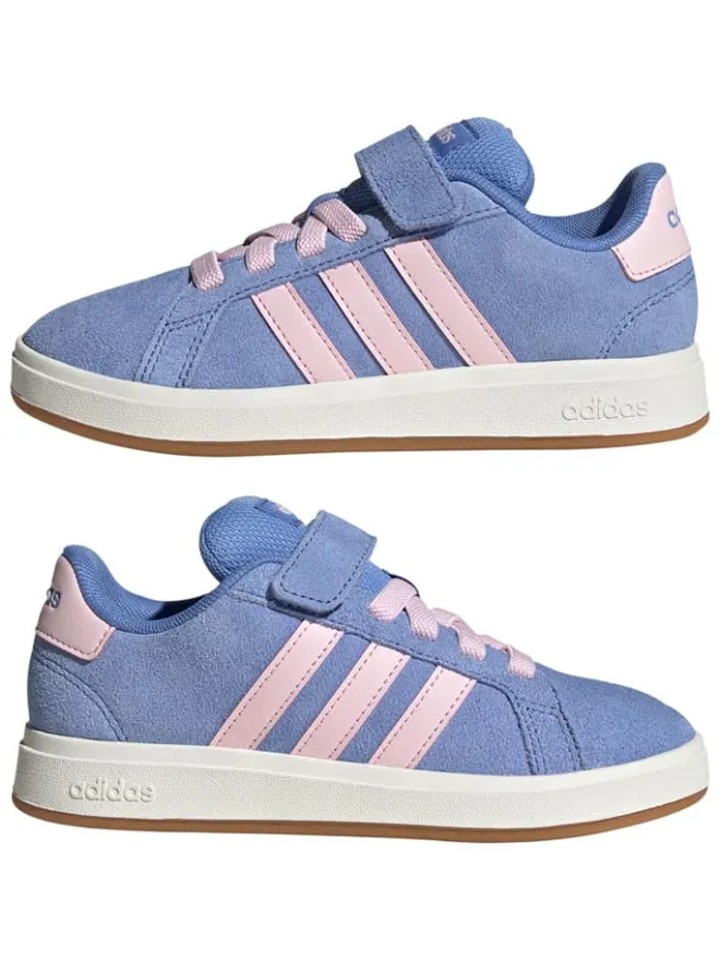 Leder-Sneakers "Grand Court 00s" in Hellblau/ Rosa>adidas