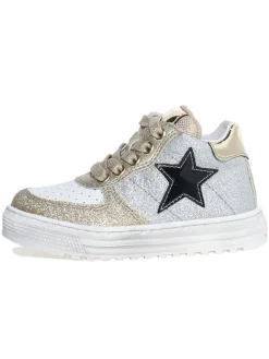 Leder-Sneakers "Hess" in Silber/ Gold>Naturino Discount