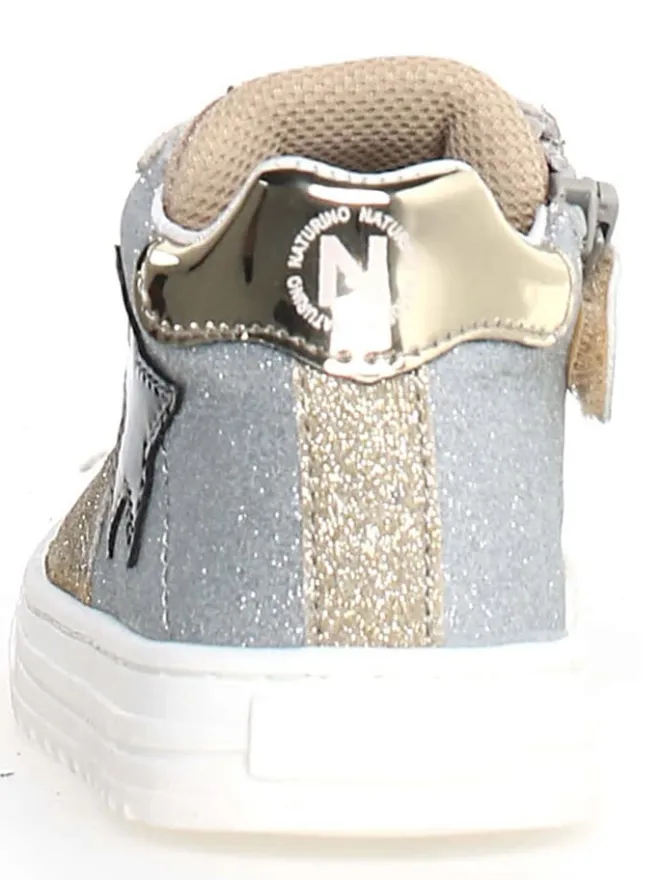 Leder-Sneakers "Hess" in Silber/ Gold>Naturino Discount