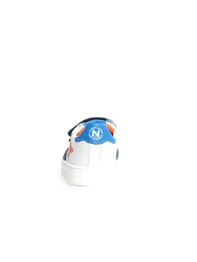 Naturino Sneakers·Sneakers Low^Leder-Sneakers "Hess 2" in Weiß/ Dunkelblau/ Orange