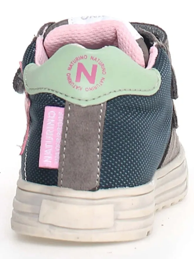 Naturino Sneakers·Sneakers High^Leder-Sneakers "Hess" in Grau/ Dunkelblau/ Rosa