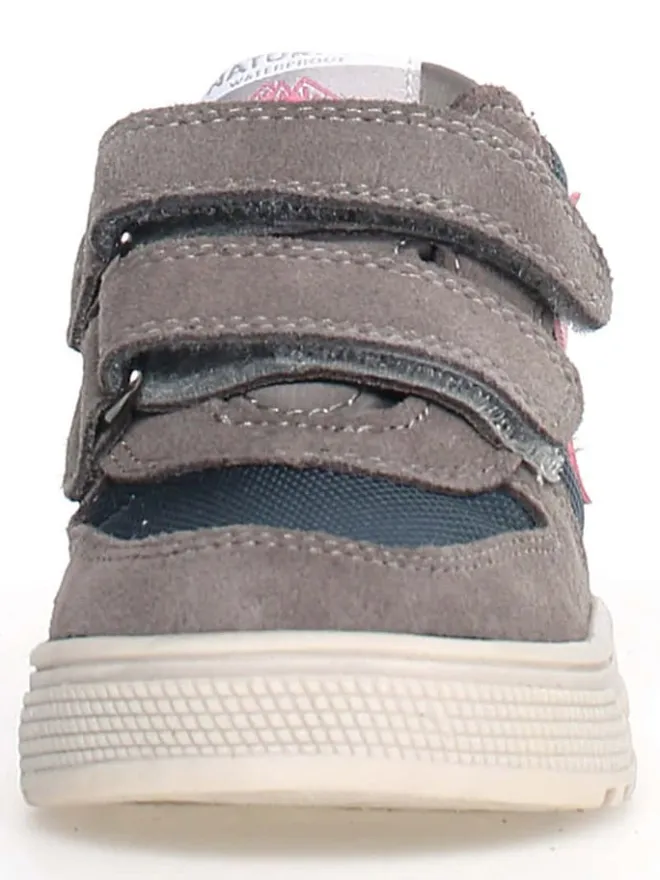 Naturino Sneakers·Sneakers High^Leder-Sneakers "Hess" in Grau/ Dunkelblau/ Rosa