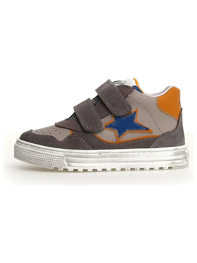 Leder-Sneakers in Anthrazit/ Orange>Naturino Sale