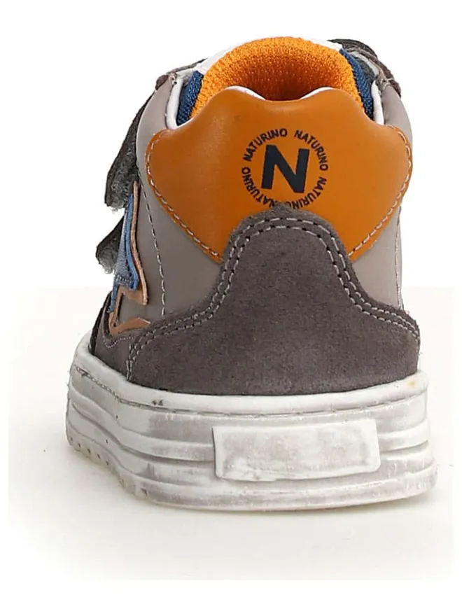 Leder-Sneakers in Anthrazit/ Orange>Naturino Sale