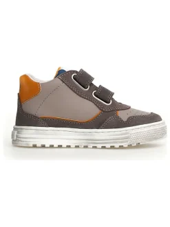Leder-Sneakers in Anthrazit/ Orange><noscript><img width=