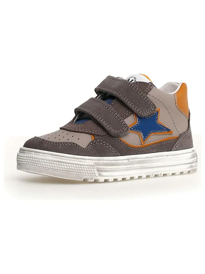 Leder-Sneakers in Anthrazit/ Orange>Naturino Sale