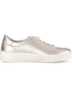 Leder-Sneakers in Beige><noscript><img width=