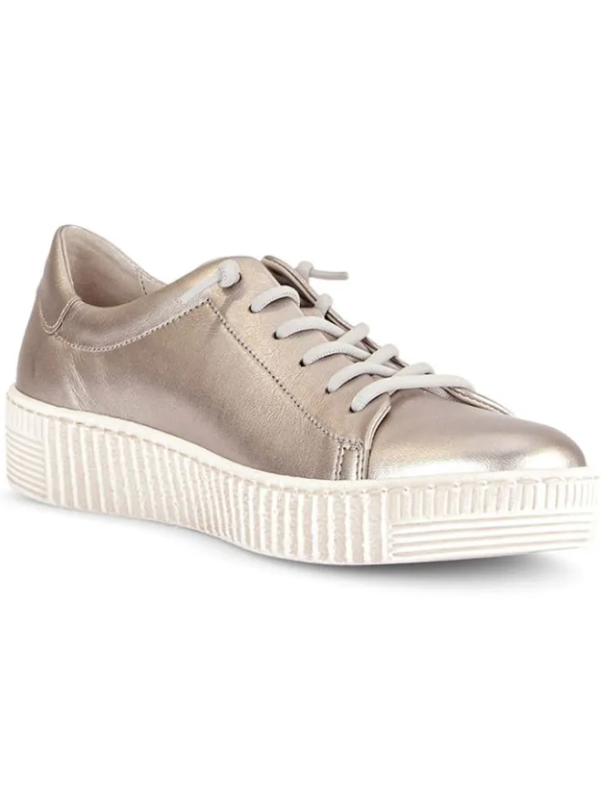 Leder-Sneakers in Beige>Gabor New