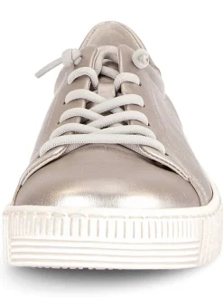 Leder-Sneakers in Beige><noscript><img width=
