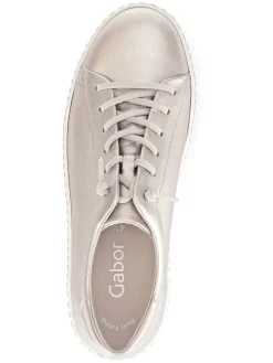 Leder-Sneakers in Beige><noscript><img width=