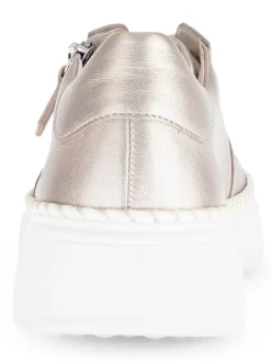 Leder-Sneakers in Beige><noscript><img width=