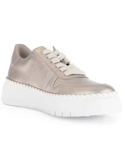 Leder-Sneakers in Beige><noscript><img width=